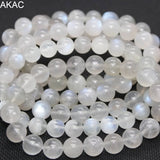 Natural Rainbow Milky Moonstone Bracelet Beads 9-9.8mm
