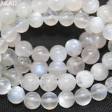 Natural Rainbow Milky Moonstone Bracelet Beads 9-9.8mm