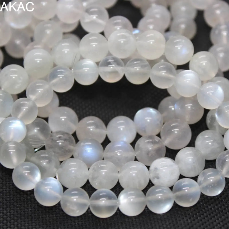 Natural Rainbow Milky Moonstone Bracelet Beads 9-9.8mm