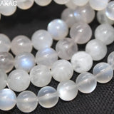 Natural Rainbow Milky Moonstone Bracelet Beads 9-9.8mm