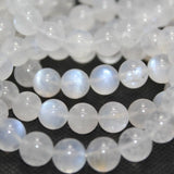 Natural Rainbow Moonstone Bracelet Beads 9-9.8mm for Women Men