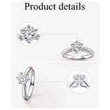 925 Silver Moissanite Engagement Ring - Ideal for Weddings & Parties
