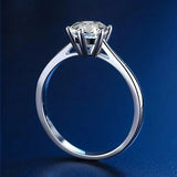925 Silver Moissanite Engagement Ring - Ideal for Weddings & Parties