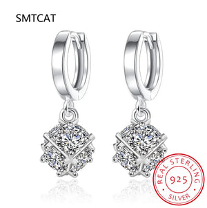 2CT Moissanite Drop Earrings Lab Diamond 925 Sterl Silver Dangle