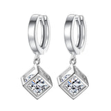 2CT Moissanite Drop Earrings Lab Diamond 925 Sterl Silver Dangle