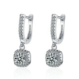 2CT Moissanite Huggie Hoop Earring 925 Sterling Silver Dangle Fine Jewelry