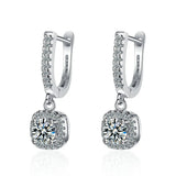 2CT Moissanite Huggie Hoop Earrings 925 Sterling Silver Dangle Earrings