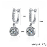 2CT Moissanite Huggie Hoop Earring 925 Sterling Silver Dangle Fine Jewelry