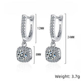 2CT Moissanite Huggie Hoop Earring 925 Sterling Silver Dangle Earring