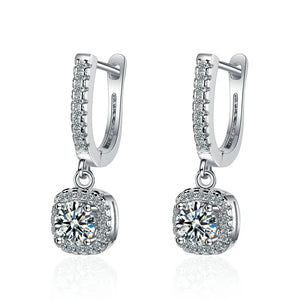 2CT Moissanite Huggie Hoop Earring 925 Silver Dangle Earring