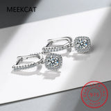 2CT Moissanite Huggie Hoop Earrings Sterling Silver Dainty Drop Earrings