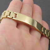 12mm High Polished Stainless Steel Black ID Chain Bracelet for Men