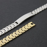 12mm High Polished Stainless Steel Black ID Chain Bracelet for Men