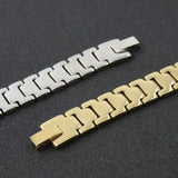 12mm High Polished Stainless Steel Black ID Chain Bracelet for Men