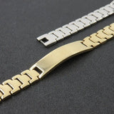 12mm High Polished Stainless Steel Black ID Chain Bracelet for Men