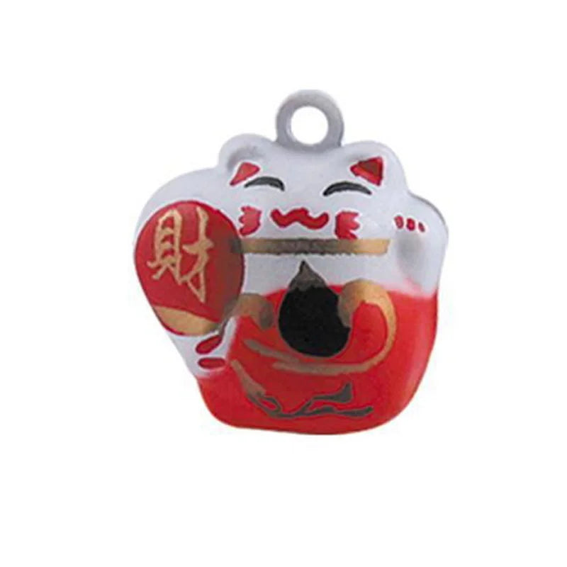 2Colors Cartoon Fortune Cat Jingle Bell Charms Pendant Craft Jewelry Findings