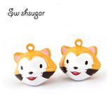 Cartoon Fox Animal Bell Charms Pendant Craft Jewelry Accessories