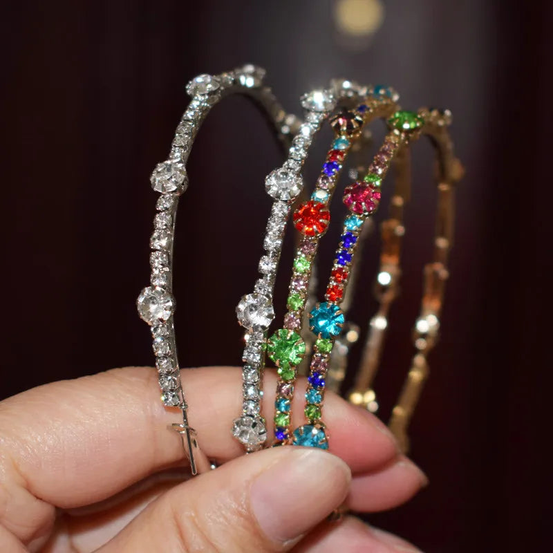 2Colors Rhinestone Gems Hoop Earrings For Women Jewelry
