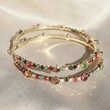 2Colors Rhinestone Gems Hoop Earrings For Women Jewelry