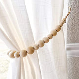 Natural Wood Curtain Tie Backs, Drape Tiebacks, Farmhouse Garland, Boho Decor