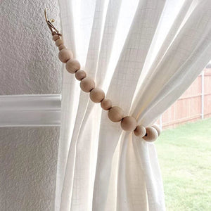 Natural Wood Curtain Tie Backs, Drape Tiebacks, Farmhouse Garland, Boho Decor