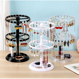 2Layer Rotating Earrings Storage Shelf Jewelry Display Stand