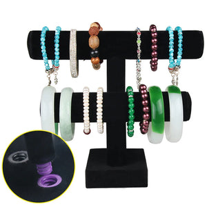 Velvet Bracelet Storage Shelf Chain Watch T-Bar Rack Jewelry Organizer
