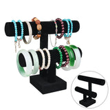 Velvet Bracelet Storage Shelf Chain Watch T-Bar Rack Jewelry Organizer