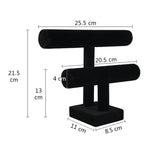 Velvet Bracelet Storage Shelf Chain Watch T-Bar Rack Jewelry Organizer