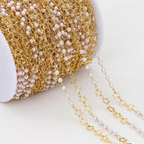 2M Copper Chains Imitation Pearl Beads & Star Charms Pendants Necklace Chain