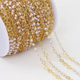 2M Copper Chains Imitation Pearl Beads & Star Charms Pendants Necklace Chain