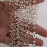 2M Copper KC Plated Crystal Chips Stone Link Chains DIY Eyeglass Necklace Tassel