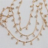 2M Copper KC Plated Glass Link Chains 3.8mm DIY Necklace Anklet Chains