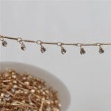 2M Copper KC Plated Glass Link Chains 3.8mm DIY Necklace Anklet Chains