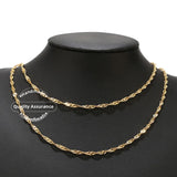 2M Stainless Steel 2mm 2.5mm Water Ripple Chains DIY Necklace Bracelets