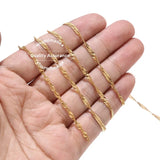 2M Stainless Steel 2mm 2.5mm Water Ripple Chains DIY Necklace Bracelets