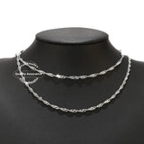 2M Stainless Steel 2mm 2.5mm Water Ripple Chains DIY Necklace Bracelets