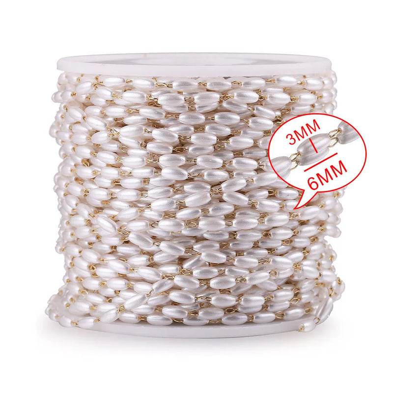 2M Stainless Steel Pearl Chains for DIY Eyeglasses Chain Necklace