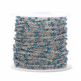 2M Stainless Steel Sparkling Enamel Ball Chain Necklace