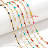 2M Stainless Steel Tiny Colored Lips Enamel Chain for DIY Jewelry
