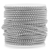 2M 2mm Stainless Steel Plated Box Chains DIY Necklace Bracelet Making