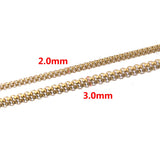 2M 2mm Stainless Steel Plated Box Chains DIY Necklace Bracelet Making