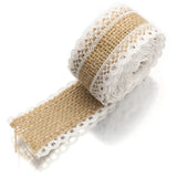 2M Natural Jute Burlap Ribbon Hessian Lace Roll for Rustic Wedding Decoration