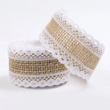 2M Natural Jute Burlap Ribbon Hessian Lace Roll for Rustic Wedding Decoration
