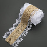 2M Natural Jute Burlap Ribbon Hessian Lace Roll for Rustic Wedding Decoration