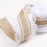 2M Natural Jute Burlap Ribbon Hessian Lace Roll for Rustic Wedding Decoration