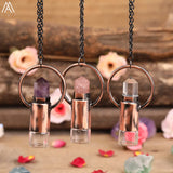 Amethysts Strawberry Quartz Roll On Perfume Necklace