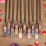Amethysts Strawberry Quartz Roll On Perfume Necklace