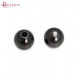 Brass Matte Solid Round Ball Bracelets Beads Spacer Beads 2-10MM