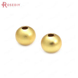 Brass Matte Solid Round Ball Bracelets Beads Spacer Beads 2-10MM